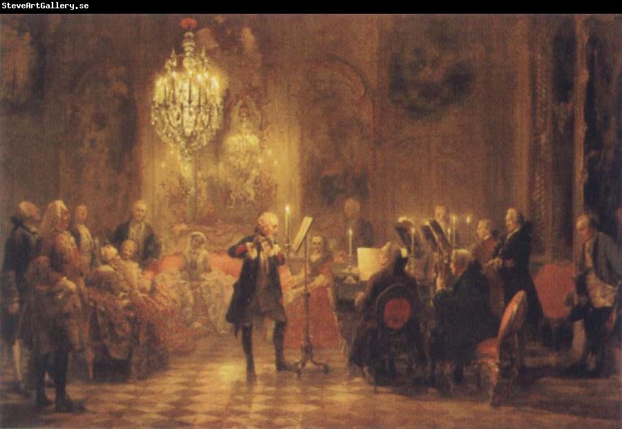 Adolf Friedrich Erdmann Menzel The Flute Concert of Frederick II at Sanssouci